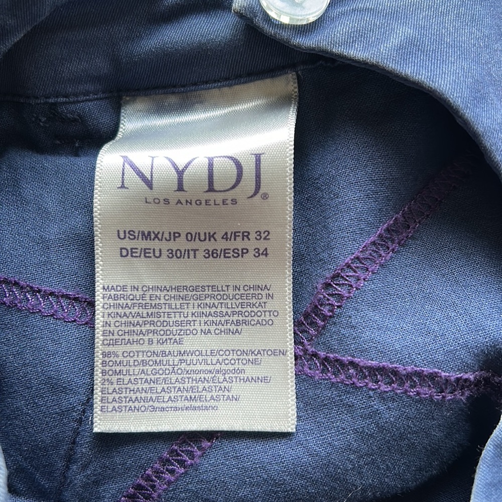 NYDJ Blue Cotton Trouser Style Pants - Picture 5 of 13
